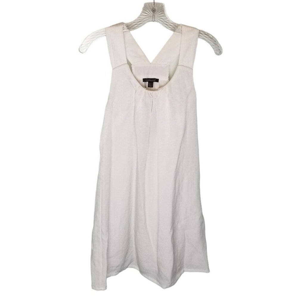 Color Block Brand Sundress Small White Mini Babydoll Embroidered Lined  Goddess